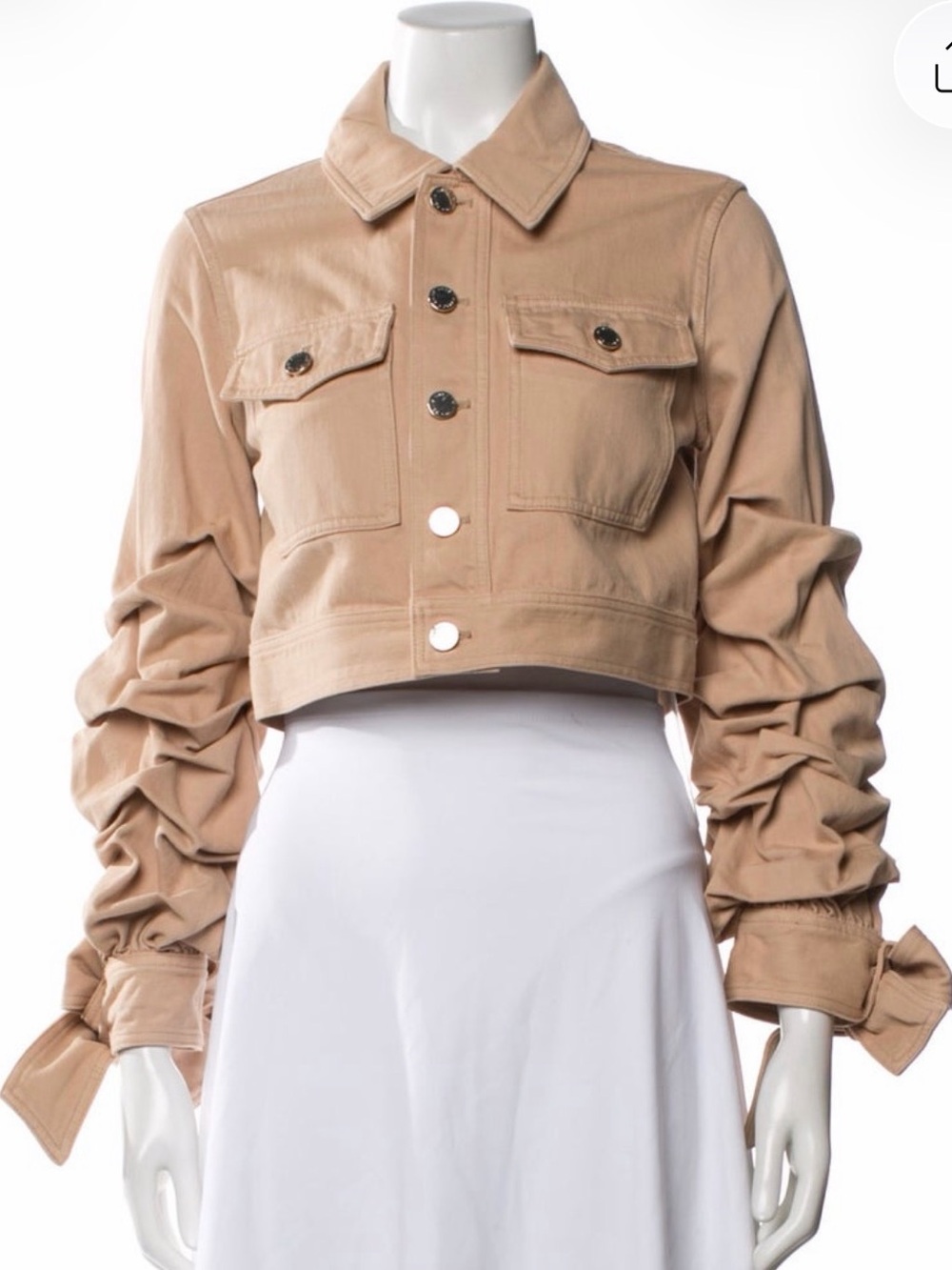 Alice + Olivia Cropped Tan Jean Coat